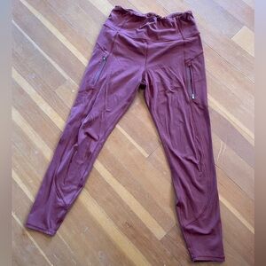 Athleta Maroon Leggings - Size M